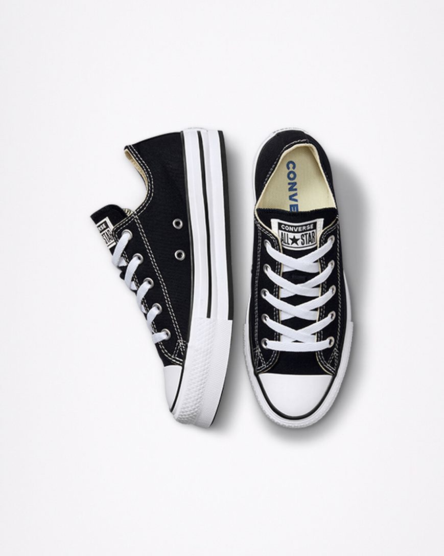 Topanky Na Platforme Converse Chuck Taylor All Star Lift Nizke Dievcenske Čierne Biele Čierne | SK BHOPY0